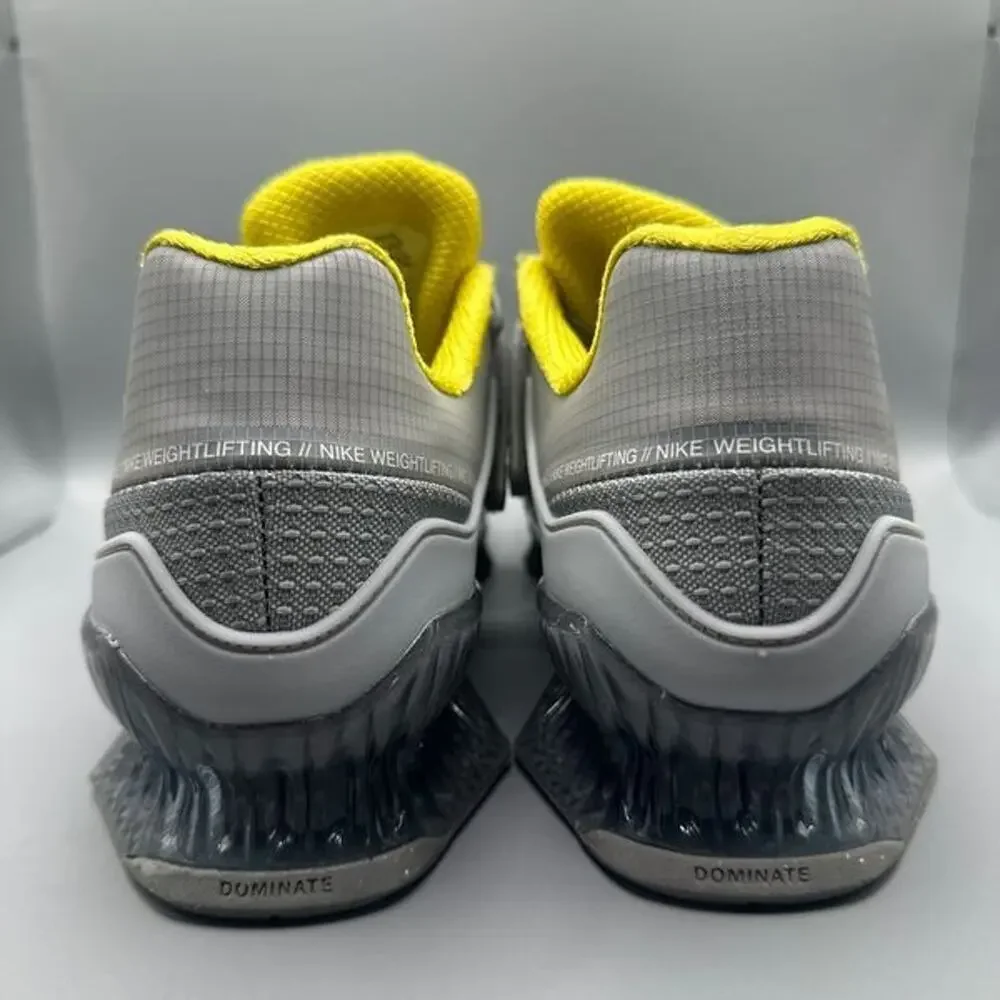 Nike Romaleos 4 Weightlifting Shoes Men Size 8 Gray Yellow CD3463-002 NEW